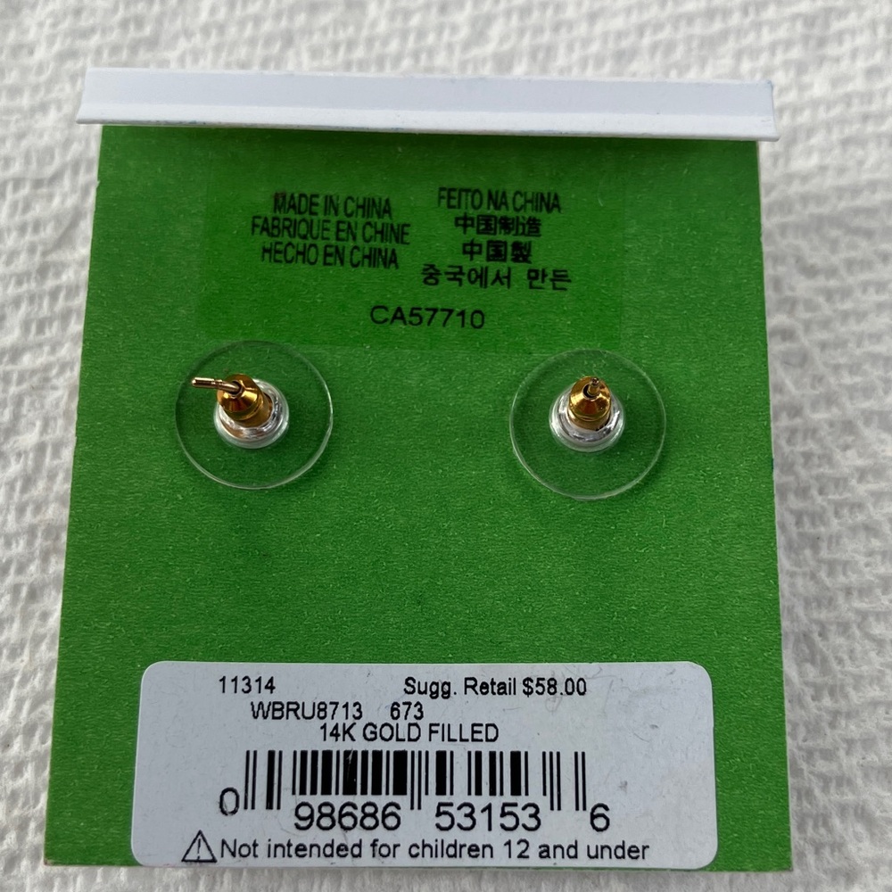 Kate Spade Pink NOC Floral Earrings with Gold Accents - Picture 4 of 5